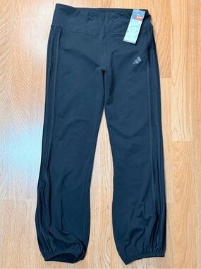 adidas Black Kids Jogger Sweatpants with Elastic Cuffs